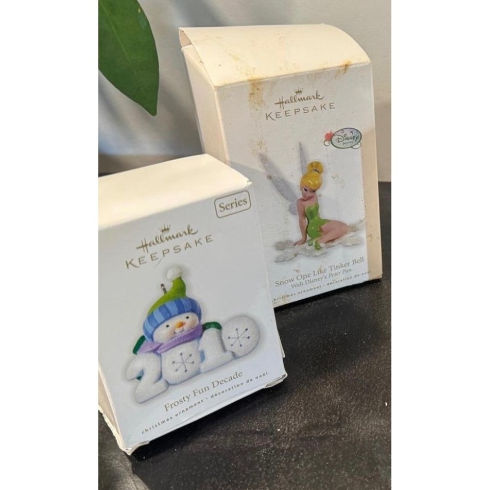 Hallmark Keepsake Disney Ornament Lot Tinker‎ Bell Princess Frosty 2010